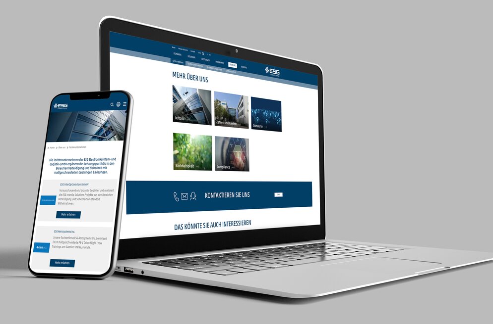 Website Relaunch der ESG, realisiert von der Website Agentur München.