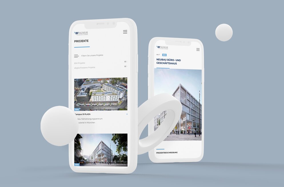 Für die User Freundlichkeit, hat die Digital Agentur München eine Filterfunktion für die neue Website der IBF Ingenieure integriert.